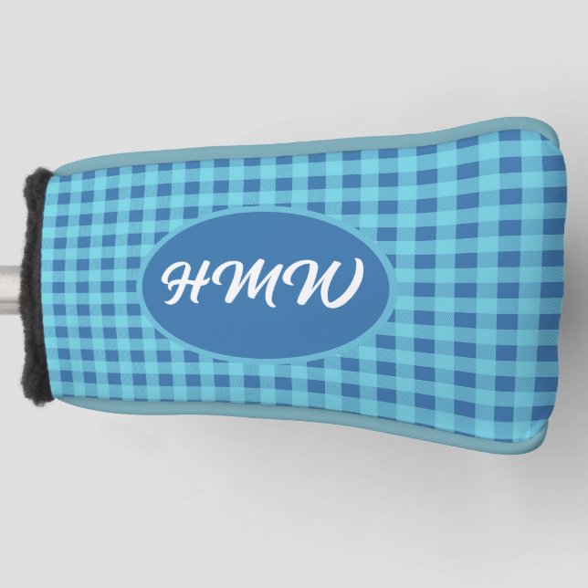 Funda Para Palo De Golf Cielos azules cubiertos: Personalizado Monograma B (Anverso)