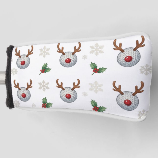 Funda Para Palo De Golf Ciervo de Navidad de golf  (Anverso)