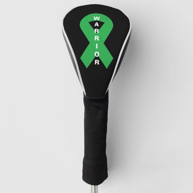 Funda Para Palo De Golf Cinta Verde Guerrera de Concienciación sobre Salud (Anverso)