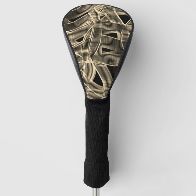 Funda Para Palo De Golf Cintas curvadas beige, en contraste con las líneas (Anverso)