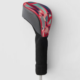 Funda Para Palo De Golf Cintas rojas curvadas sobre gris azulado, con llov