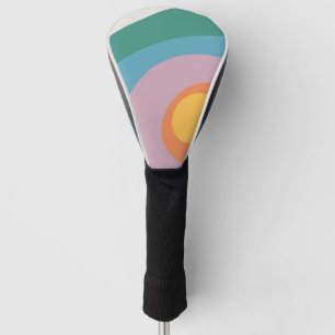 Funda Para Palo De Golf círculos de estilo retro multicolor