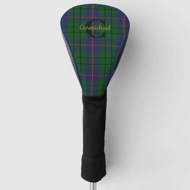 Funda Para Palo De Golf Clan Carmichael Plaid Monogrammed (Anverso)