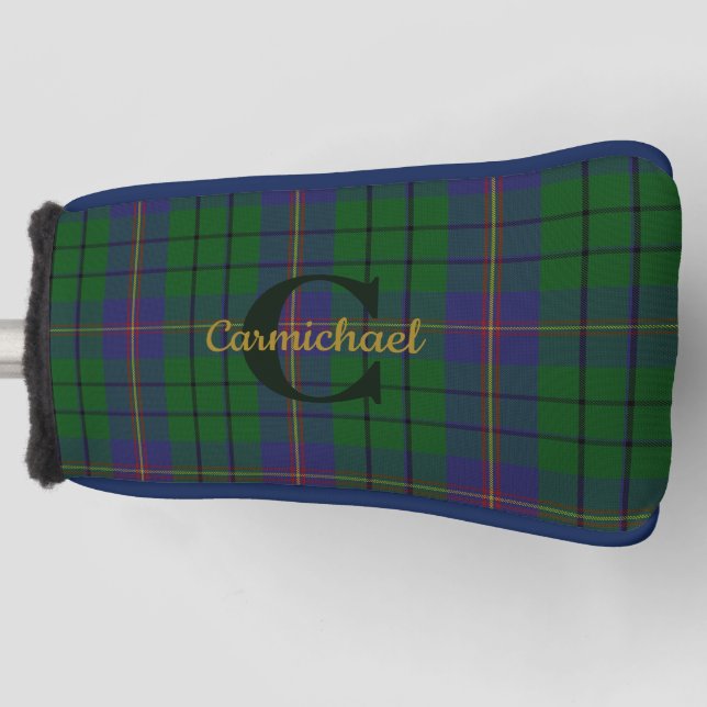 Funda Para Palo De Golf Clan Carmichael Plaid Monogrammed (Anverso)