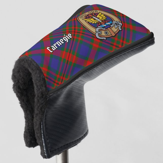 Funda Para Palo De Golf Clan Carnegie Escudo sobre Tartán (Anverso 3/4)