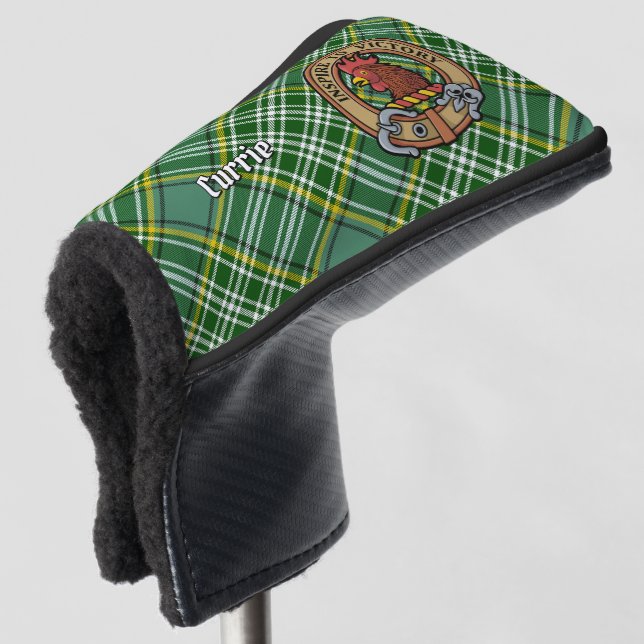 Funda Para Palo De Golf Clan Currie Rooster Escudo sobre Tartan Golf Head  (Anverso 3/4)