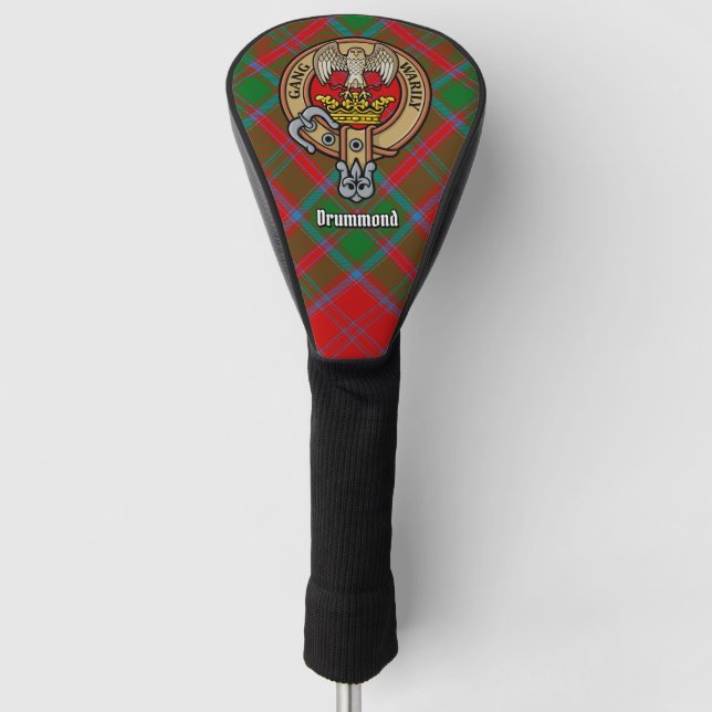 Funda Para Palo De Golf Clan Drummond Escudo sobre Tartán (Anverso)