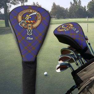 Funda Para Palo De Golf Clan Elliot Escudo sobre el tartán moderno
