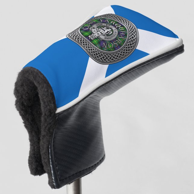 Funda Para Palo De Golf Clan Farquharson Escudo y Tartan Knot (Anverso 3/4)
