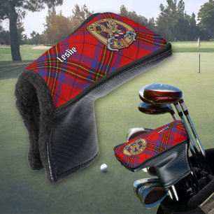 Funda Para Palo De Golf Clan Leslie Escudo sobre Red Tartán