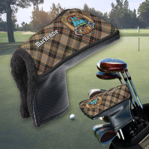 Funda Para Palo De Golf Clan MacKenzie Escudo sobre Brown Hunting Tartán