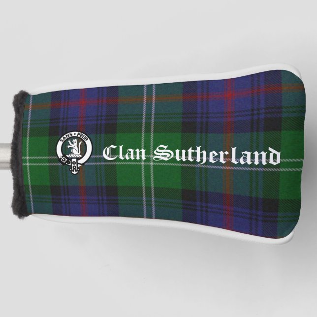 Funda Para Palo De Golf Clan Sutherland Escudo y Personalizable Tartán (Anverso)