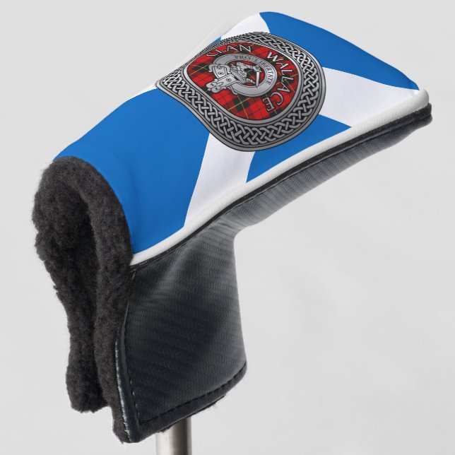 Funda Para Palo De Golf Clan Wallace Escudo y Tartan Knot (Anverso 3/4)