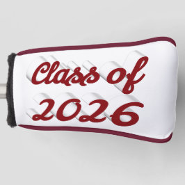 Funda Para Palo De Golf Clase de 2026 graduación en guión borgoña