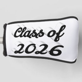 Funda Para Palo De Golf Clase de 2026 graduación en letra cursiva negra