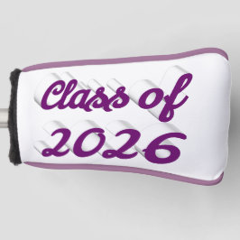 Funda Para Palo De Golf Clase de 2026 graduación en letra morada