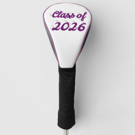Funda Para Palo De Golf Clase de 2026 graduación en letra purpura