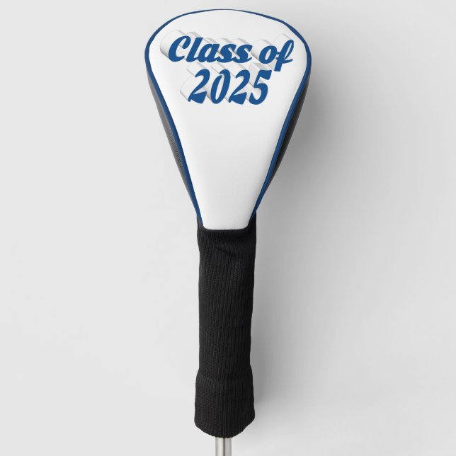 Funda Para Palo De Golf Clase de graduación de texto azul de 2025 (Anverso)