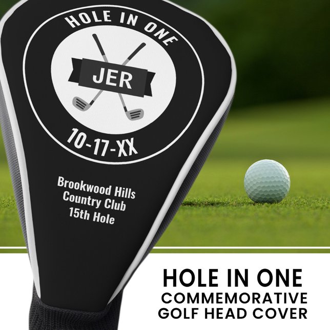 Funda Para Palo De Golf Clásico club de golf Hole in One Golfer Personaliz (Hole in One Classic Golfer Custom Award Golf Clubs Golf Head Cover As Shown with White Trim)