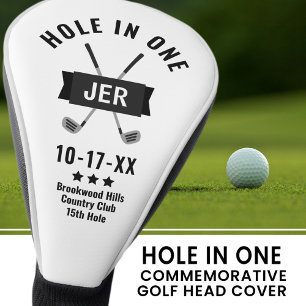 Funda Para Palo De Golf Clásico Golfista Hoyo en Uno Negro y Blanco Person