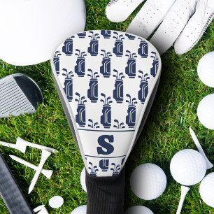 Funda Para Palo De Golf Clásico Moderno Monograma Patrón de Bolsa de Golf 