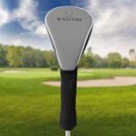 Funda Para Palo De Golf Clásico Nombre Personalizado Clubes de golf Gray<br><div class="desc">Personalice el nombre en la tipografía clásica para crear un regalo de golf único y mantenerlo para cualquier golfista. Diseñado por Thisisnotme©</div>