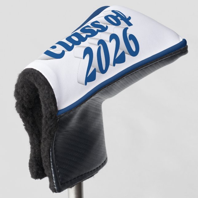 Funda Para Palo De Golf Class of 2026 blue text graduation  (Anverso 3/4)