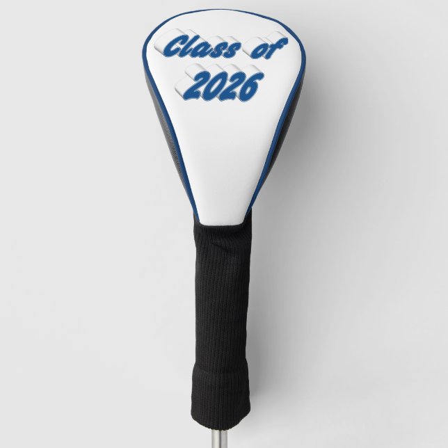 Funda Para Palo De Golf Class of 2026 blue typography graduation  (Anverso)