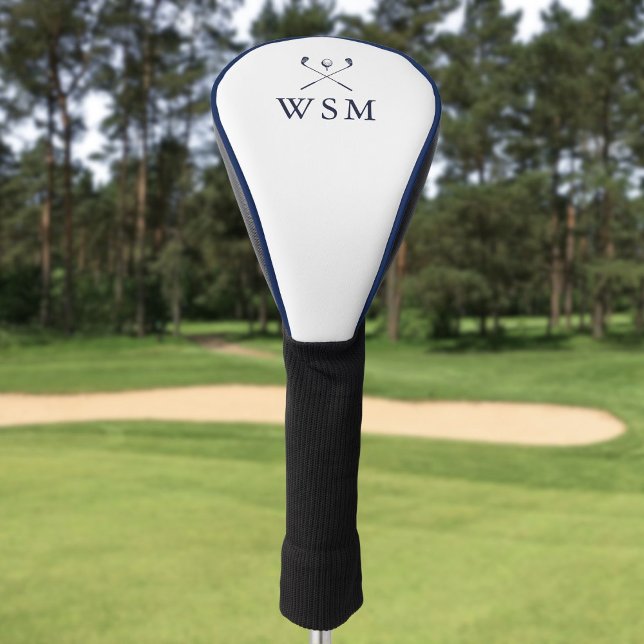 Funda Para Palo De Golf Classic Personalized Navy Blue Monogram Golf Clubs (Classic Personalized Navy Blue Monogram Golf Clubs Golf Head Cover)