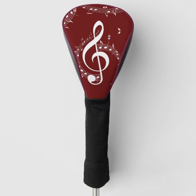 Funda Para Palo De Golf Climactic G Clef Music Red (Anverso)
