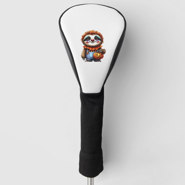 Funda Para Palo De Golf Clown Sloth Halloween camiseta sobredimensionada (Anverso)