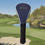 Funda Para Palo De Golf Club De Golf Monograma Personalizado Azul Y Oro De<br><div class="desc">Personalice el monograma en la tipografía clásica para crear un regalo de golf único y mantenerlo para cualquier golfista. Diseñado por Thisisnotme©</div>