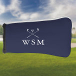 Funda Para Palo De Golf Club de golf Monograma Personalizado Navy Blue<br><div class="desc">Personalice el monograma en la tipografía clásica para crear un regalo de golf único y mantenerlo para cualquier golfista. Diseñado por Thisisnotme©</div>