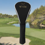 Funda Para Palo De Golf Club De Golf Monograma Personalizado Negro Y Oro<br><div class="desc">Personalice el monograma en la tipografía clásica para crear un regalo de golf único y mantenerlo para cualquier golfista. Diseñado por Thisisnotme©</div>