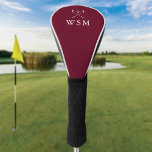 Funda Para Palo De Golf Club de golf Monograma personalizado Rojo borgoños<br><div class="desc">Personalice el monograma en la tipografía clásica para crear un regalo de golf único y mantenerlo para cualquier golfista. Diseñado por Thisisnotme©</div>
