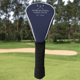 Funda Para Palo De Golf Club de golf personalizado Nombre Navy Azul