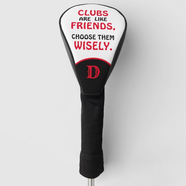 Funda Para Palo De Golf Clubes como amigos eligen un monograma inteligente (Anverso)