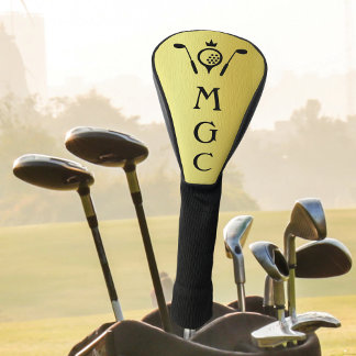 Funda Para Palo De Golf Clubes de golf monogramados y Personalizado de oro