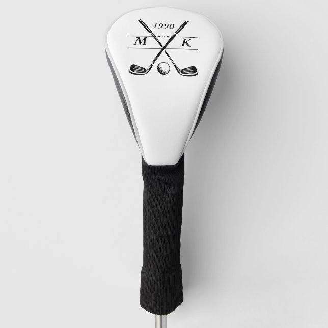 Funda Para Palo De Golf Clubes de golf monogramas personalizados (Anverso)