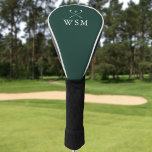 Funda Para Palo De Golf Clubes de golf personalizados de monograma verde e<br><div class="desc">Personalice el monograma en la tipografía clásica para crear un regalo de golf único y mantenerlo para cualquier golfista. Diseñado por Thisisnotme©</div>
