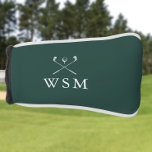 Funda Para Palo De Golf Clubes de golf personalizados de monograma verde e<br><div class="desc">Personalice el monograma en la tipografía clásica para crear un regalo de golf único y mantenerlo para cualquier golfista. Diseñado por Thisisnotme©</div>