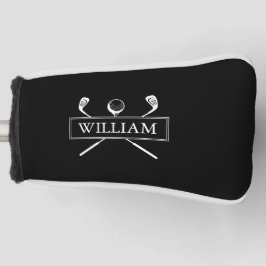 Funda Para Palo De Golf Clubes y Pelota Personalizados con Nombre en Negro