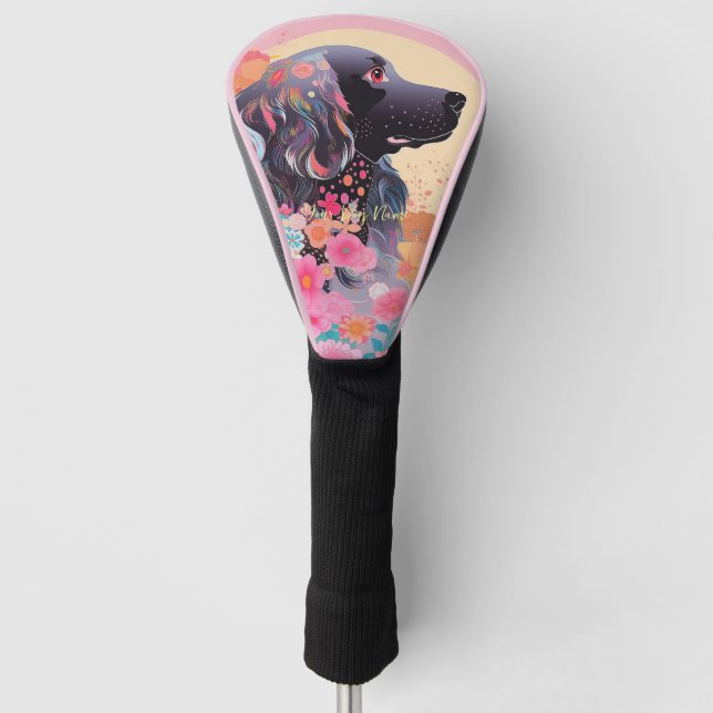 Funda Para Palo De Golf Cocker Spaniel Dog and Flowers 003 - Joyería a med (Anverso)