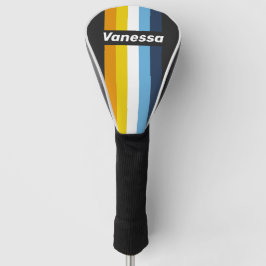 Funda Para Palo De Golf Cofre de cabeza de golf con nombre y rayas de pin