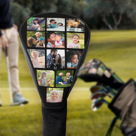 Funda Para Palo De Golf Colage de foto moderno monograma personalizado gol