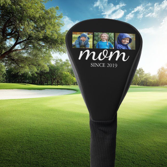 Funda Para Palo De Golf Colaje de Fotos Mamá (Personalized Golf Club Head Cover for Mom)