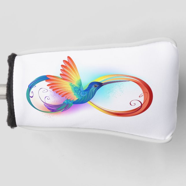 Funda Para Palo De Golf Colibrí arcoiris con símbolo Infinity (Anverso)