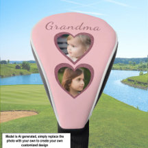 Collage de fotos de 2 nietos Abuela Corazones Rosa