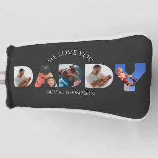 Funda Para Palo De Golf Collage de fotos de carta de papá personalizado de