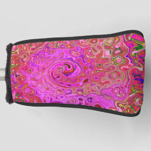 Funda Para Palo De Golf Colores de Marcado Rosado Caliente Resumen Swirl R